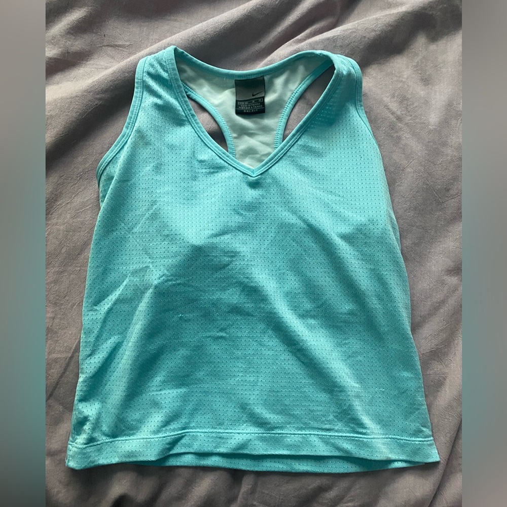 Blue cropped nike tank top!